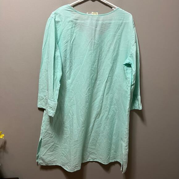 Boo Gemes‎ women’s blue tunic dress 100% cotton size XL Light Weight Resortwear - Picture 3 of 6